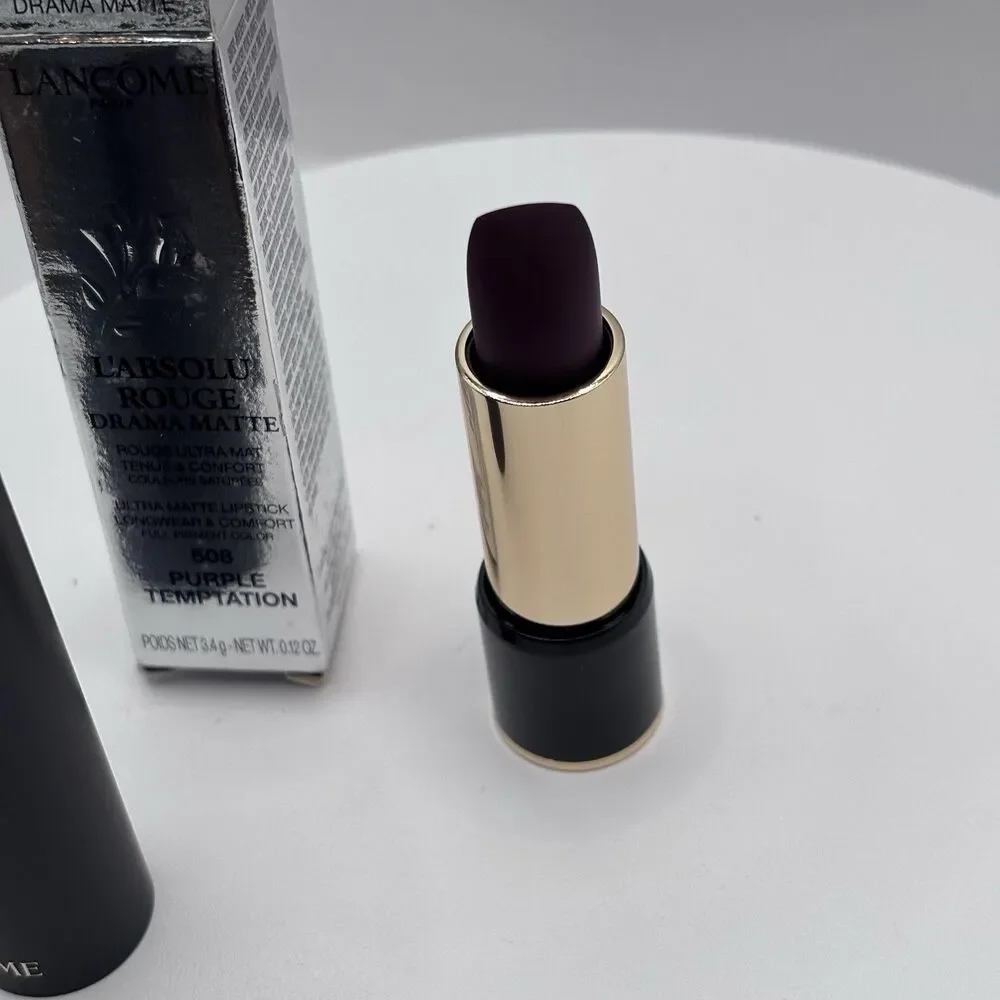 LANCOME ~ L'ABSOLU ROUGE DRAMA MATTE LIPCOLOR ~ # 508 PURPLE TEMPTATION ~ BOXED